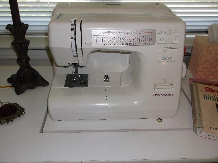 Janome sewing machine and table
