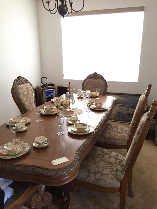 Formal dining table and chairs