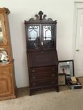 antique slant front secretary hutch