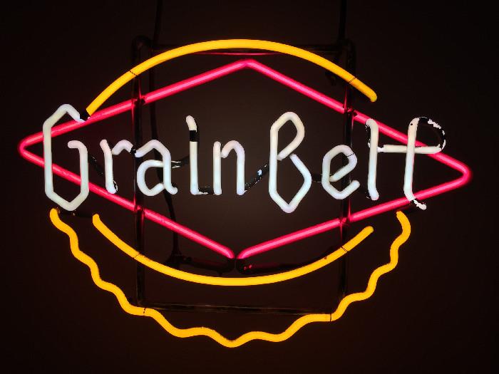 Neon Grain Belt beer sign