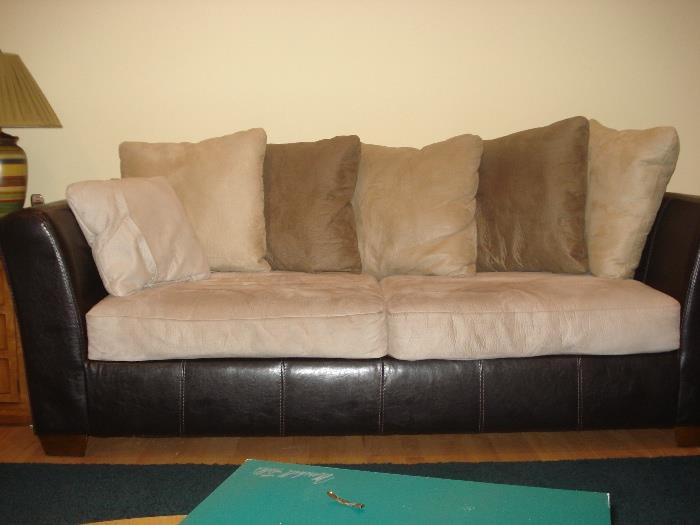Microfiber & Leather Couch