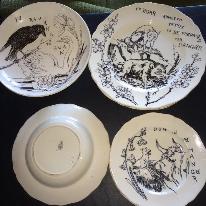 Copeland set Aesop's Fables dishes