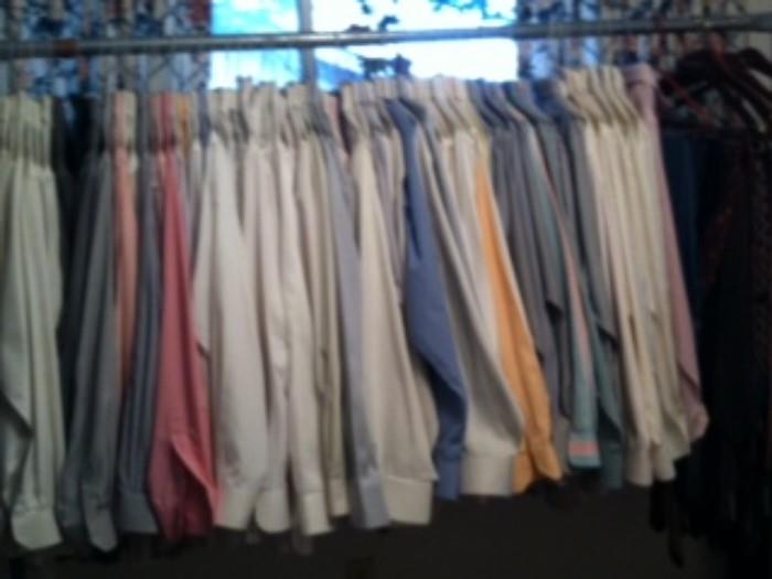 MEN'S SHIRTS - SIZES L AND XL.  ALL NAME BRAND CLOTHING  DANIEL CREMIEUX, POLO, PERRY ELLIS,.  
