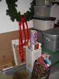 Christmas items, storage tubs
