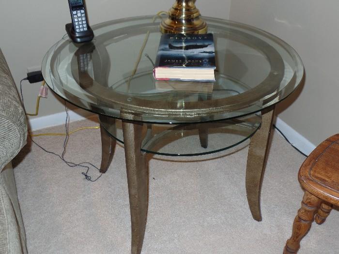 Round and Metal End Table