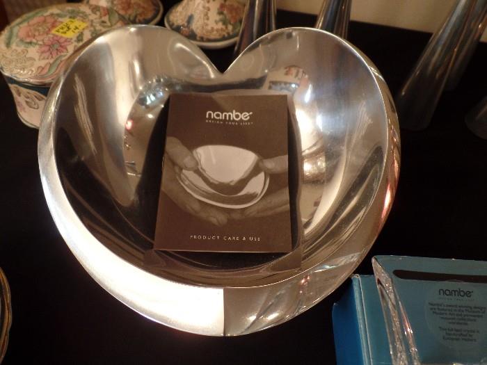 Nambe' silver heart bowl