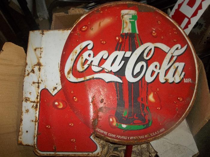 Enamel over metal Coca Cola Sign