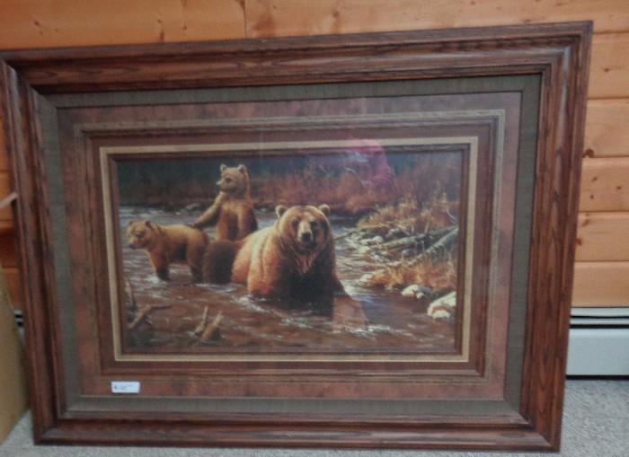 Several large bear & deer artwork.