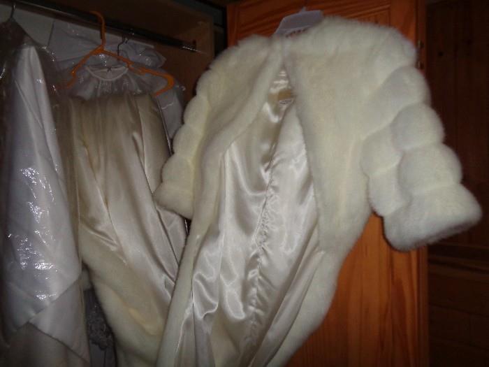 Fabulous Furs faux fur wedding cape - worn once & in excellent condition
