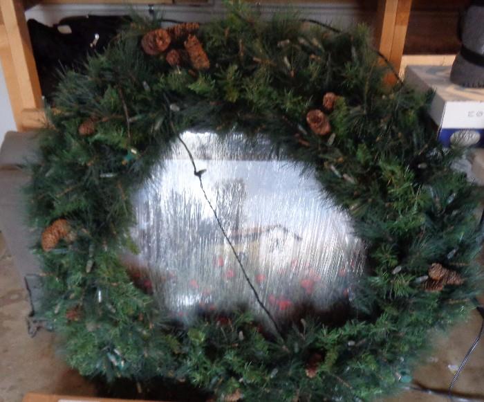 Huge 42" Christmas Wreath, other misc. Christmas decorations