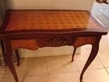 Inlay marquetry games table in the French or Italian style