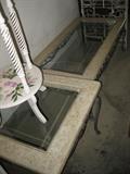 glass top end tables & coffee table