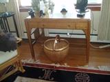 Arts & Crafts Oak Desk and lovely Basket