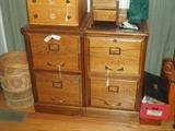 Two separate two drawer Oak Filing cabinets