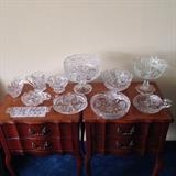 Assorted crystal and glass. 