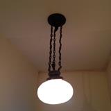 Old Frosted Cut Crystal Chandelier. 