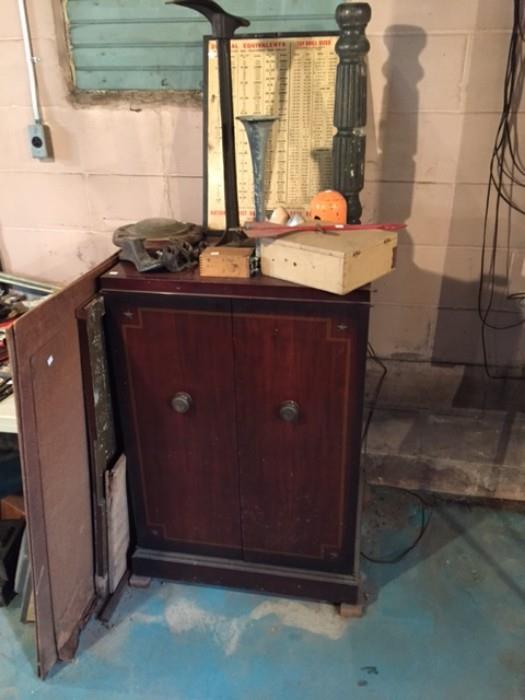 vintage television with two doors/cabinet