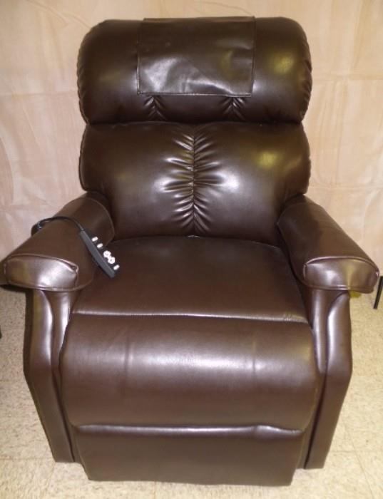 Brand new leather power lift recliner with heat and massage