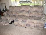 Double recliner sofa & matching double recliner loveseat. Both for $250.