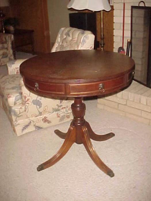 Antique Round Drum Table