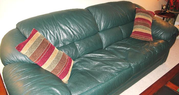 Fine leather Palliser sofa.