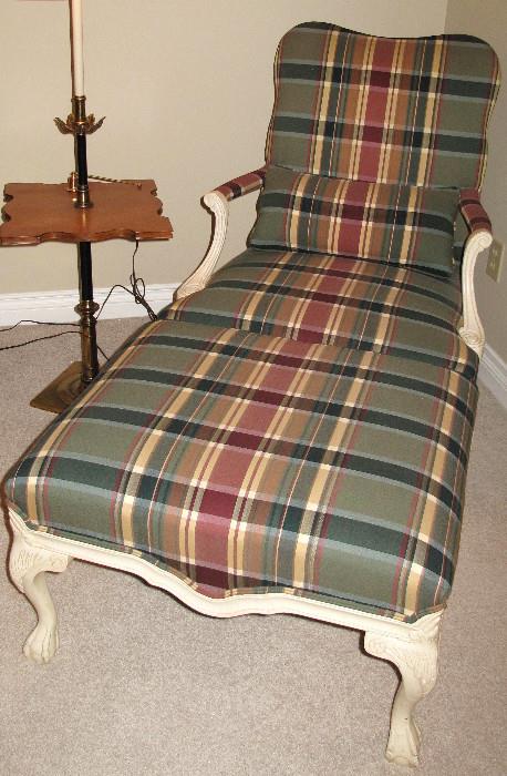 Unusual chair and ottoman.