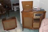Motorola radio/record player -- which works perfectly -- and an additional speaker.