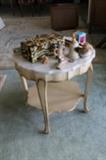 Marble-topped occasional table.