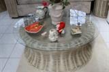 Wicker coffee table.
