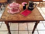 old oak and pine table with drawer