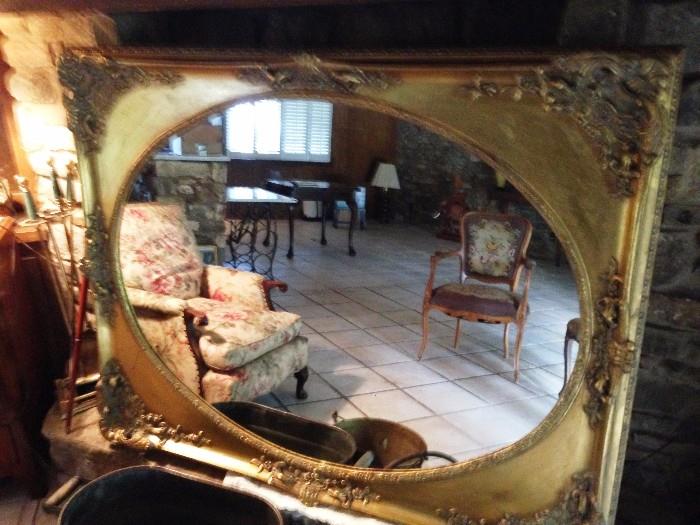 very large and heavy old mirror