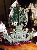Beautiful large jade carved ship