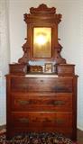 19th c Eastlake marble top chest