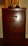 One of pair mahogany 3 drawer bedside chests