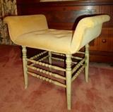 Vintage velvet vanity seat