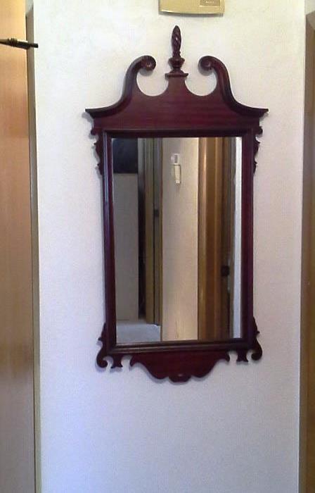 Vintage wood Colonial mirror