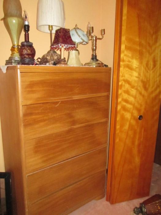 More lamps and a highboy dresser