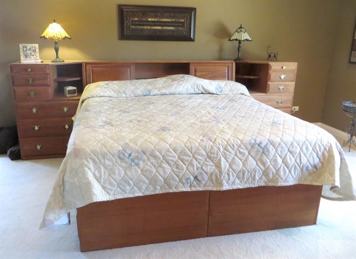 King bed/dresser unit. Tons of storage at the head of the bed as well as under the bed!!!