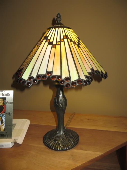 Pair of matching stained glass lamps