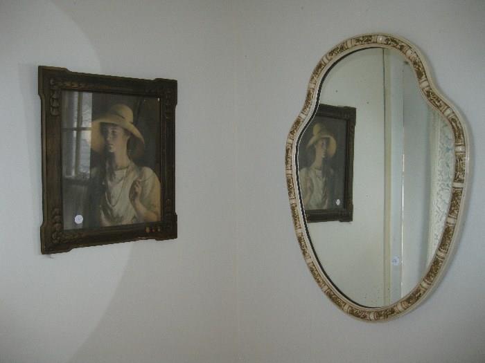 vintage mirrors and pictures