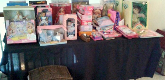 Barbie doll collection New in box...Cabbage Patch dolls too