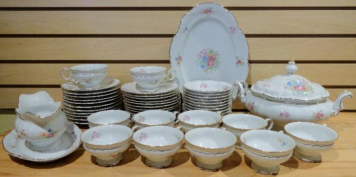 Dish Set, Sylvia Pattern, Hutschenreuther, Porcelain, Dishes, Fine China