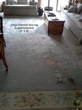 LARGE ORIENTAL AREA RUG 17' x 15' BLUES/CREAMS