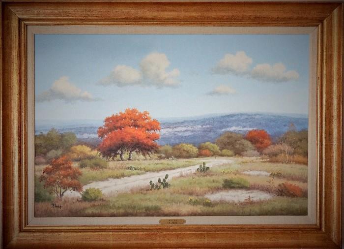 Oil on canvas  titled "Early Fall" by C. P. Montague