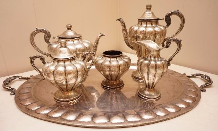Sterling tea service. Made in Mexico