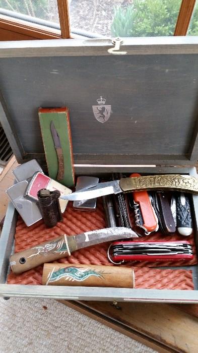 Some of the Knife and lighter collection