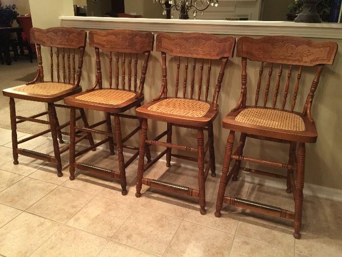 4 Oak Counter Stools = was $300.00 set, NOW $150.00