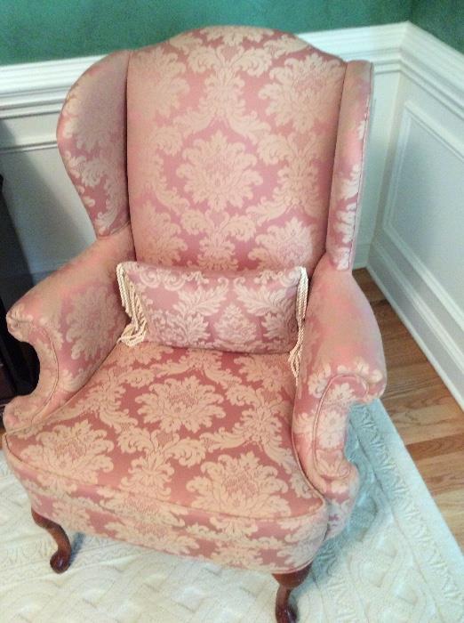 Queen Anne rolled arm chair