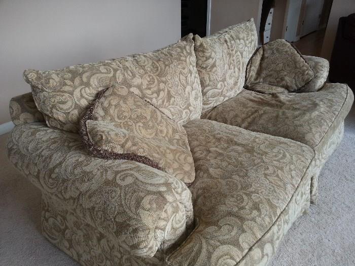 They have two of these sofas. They are nice and deep and the homeowner assures me they are great to stretch out and relax upon. One or both $150 each 