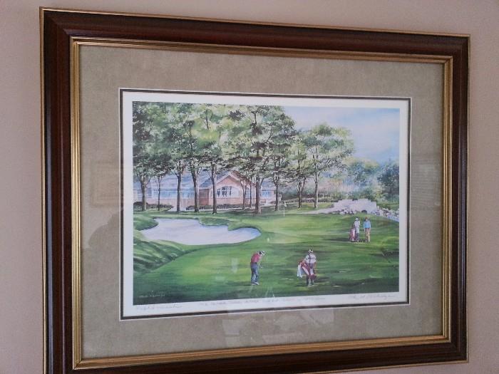 Ralph Furmanski golf print of Stonebridge Country Club 18th hole.  Signed by the artist.